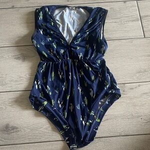 Navy Cactus Print Bodysuit